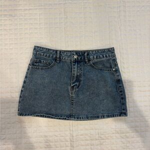 SHEIN Washed Blue Denim Mini Skirt